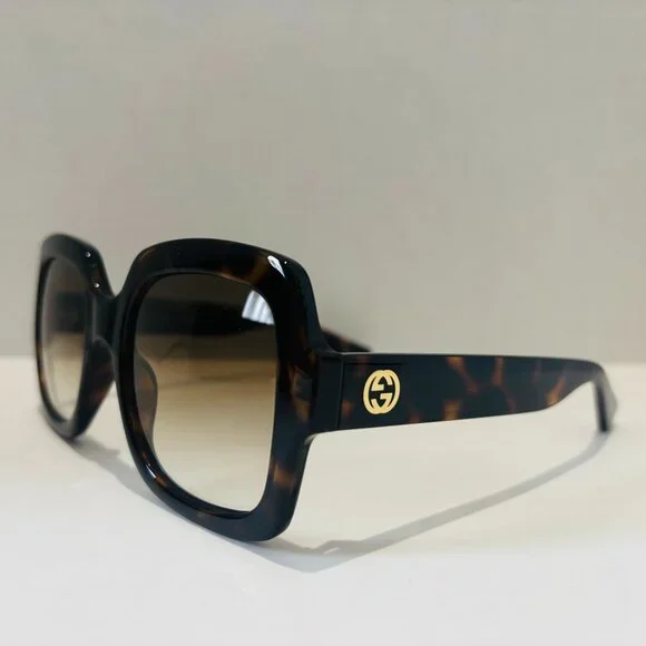Authentic GUCCI Brown Tortoise Oversized Sunglasses - New with Packaging - Picture 6 of 7